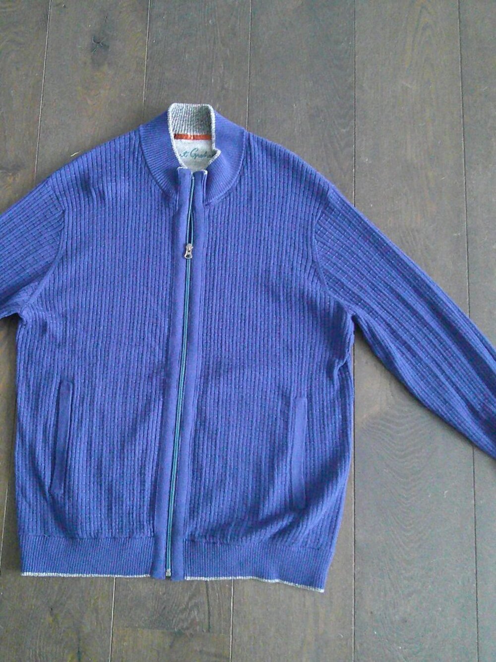 Robert Graham Men's Blue & Gray Zip Up Sweater